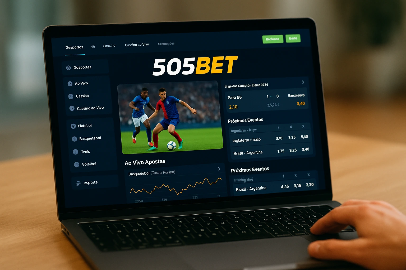 Aposte em apostas esportivas no cassino online 505BET