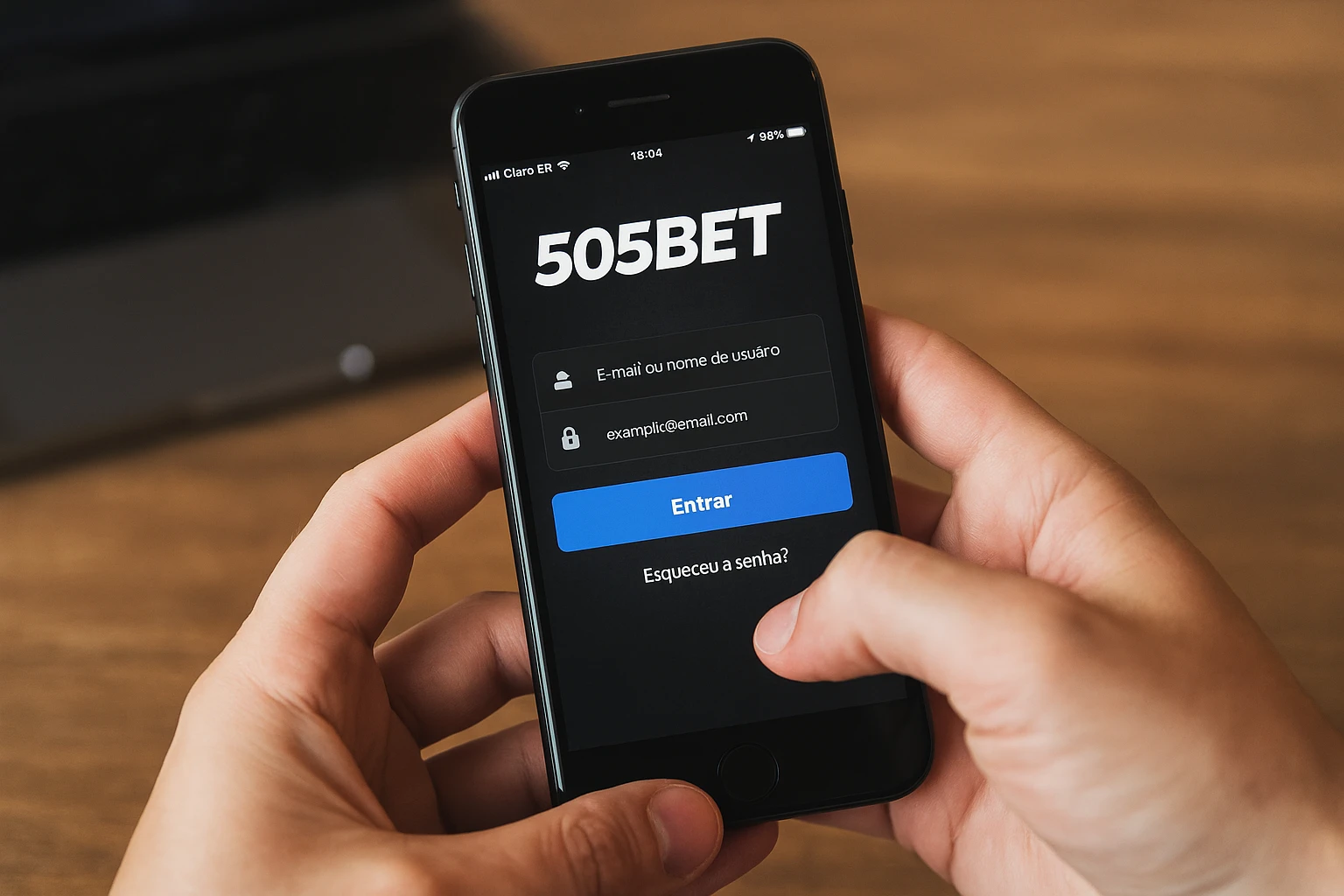 Criar uma nova Conta no plataforma 505BET